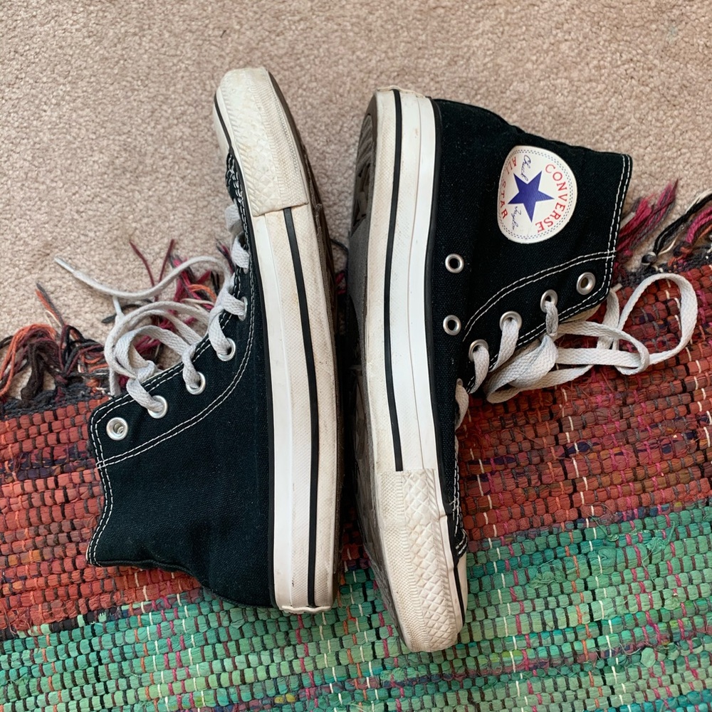 Black High Top Converse Size 8 Women’s ✨